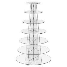 Cupcake Acrylic Display Stand 7 Tier Cup Cake Clear Riser Scallop by Displaypro