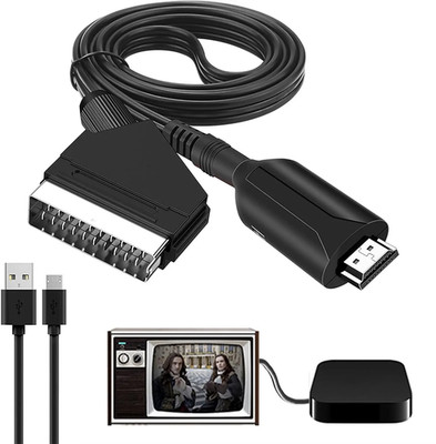 SCART auf zu HDMI Adapter Kabel 1 Meter Wandler Konverter HD Video Audio HD TV