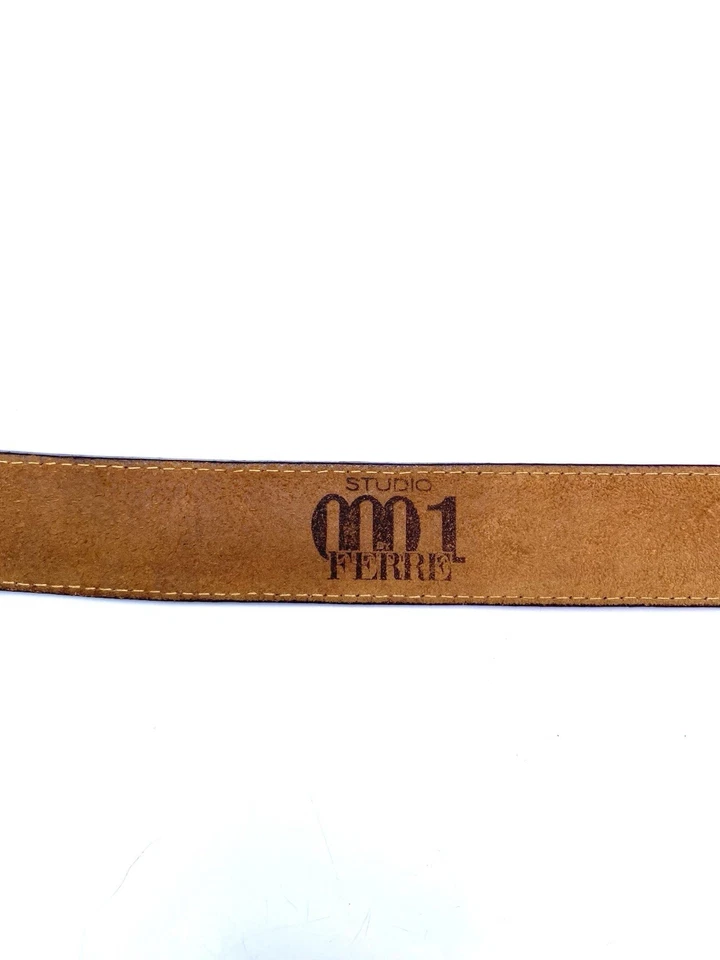 Cinturón de Estudio GIANFRANCO FERRE 0001 Cuero Marrón Cocodrilo Talla S/M De Colección Años 90’s Era Foto 2 de 4