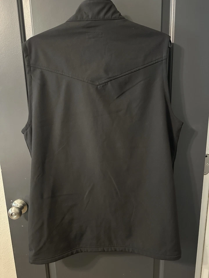 Chaleco negro Rank 45 talla grande alto con bolsillo oculto vaquero occidental Foto 2 de 4