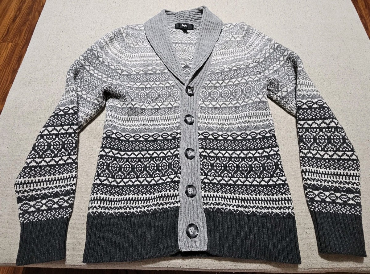 その他 Item Mossimo Cardigan Sweater Men's Gray Small Striped Shawl Grandpa