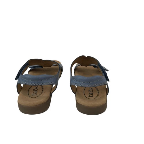 Taos The Show Lightweight Leather Sandals Women's 6 Blue Adjustable T Straps - Picture 2 of 6