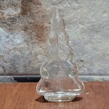 Vintage Clear Glass Christmas Tree Candle Holder Votive Tea Light