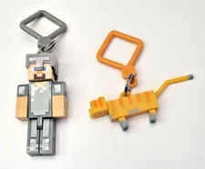 Minecraft Hangers Keychain Series 5 Ocelot & Iron Armor Steve Lot of 2