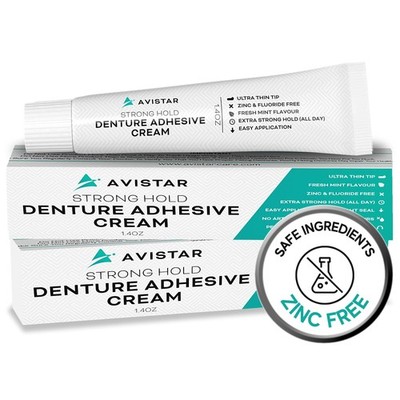 Extra Strong Denture Adhesive Cream, 12 Hour Hold Dental Glue, Waterproof, Z