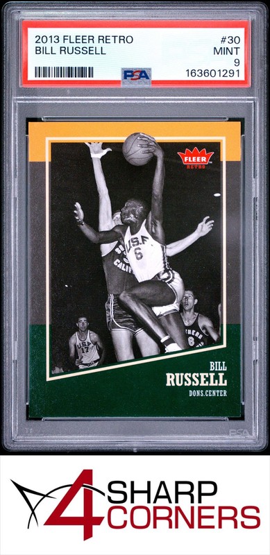 2013 FLEER RETRO #30 BILL RUSSELL HOF POP 2 PSA 9