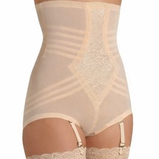 NEW Rago Shapewear High Waist Panty Girdle with Detachable Garters XL 6109 Beige