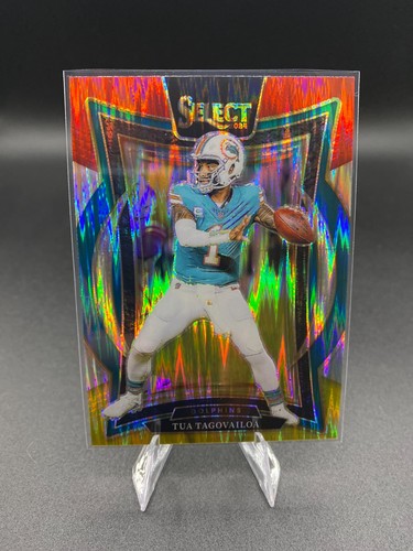 2024 Panini Select Tua Tagovailoa Concourse Red & Yellow Shock Prizm #99