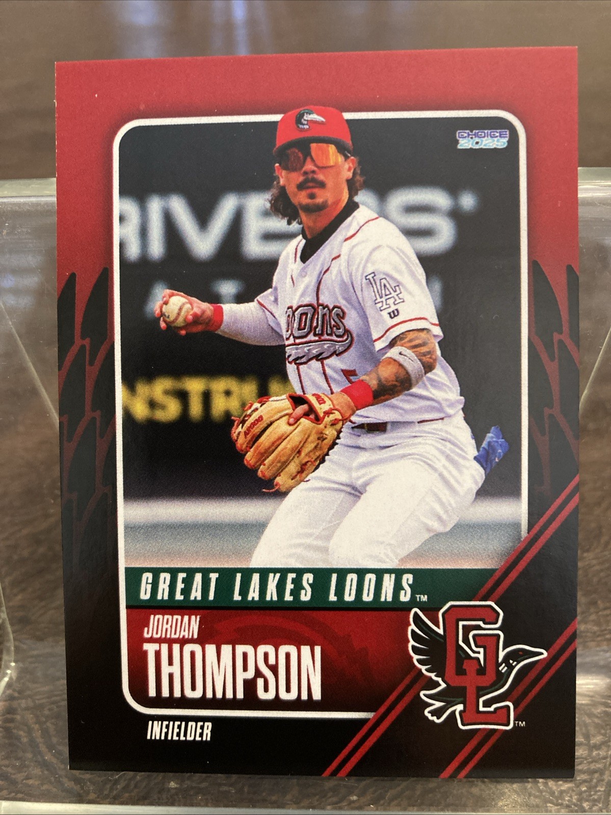 2025 Choice Jordan Thompson Base Great Lakes Loons Team Card Dodgers