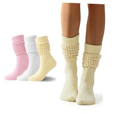 Womens Slouch Sock Scrunch Socks Soft Long Boot Socks for 3 Pairs Multicolor1