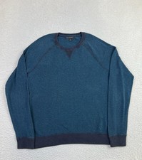 Banana Republic Sweater Mens Medium Blue Crewneck Pullover Cotton Blend