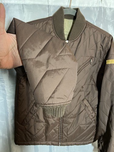 Volcom Workwear Brown Quilted Bomber Jacket Full Zip Long Sleeve Mens Sz Small S - Picture 8 of 14
