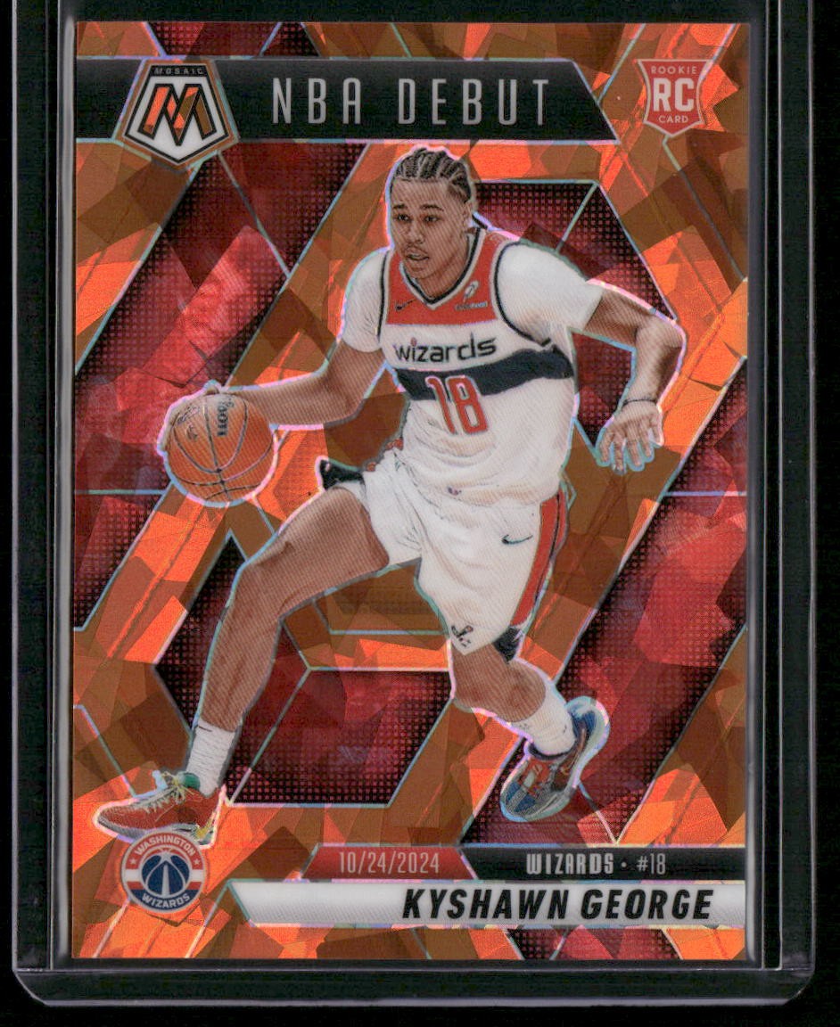 2024-25 Panini Mosaic #256 Kyshawn George Orange Ice Mosaic #/49