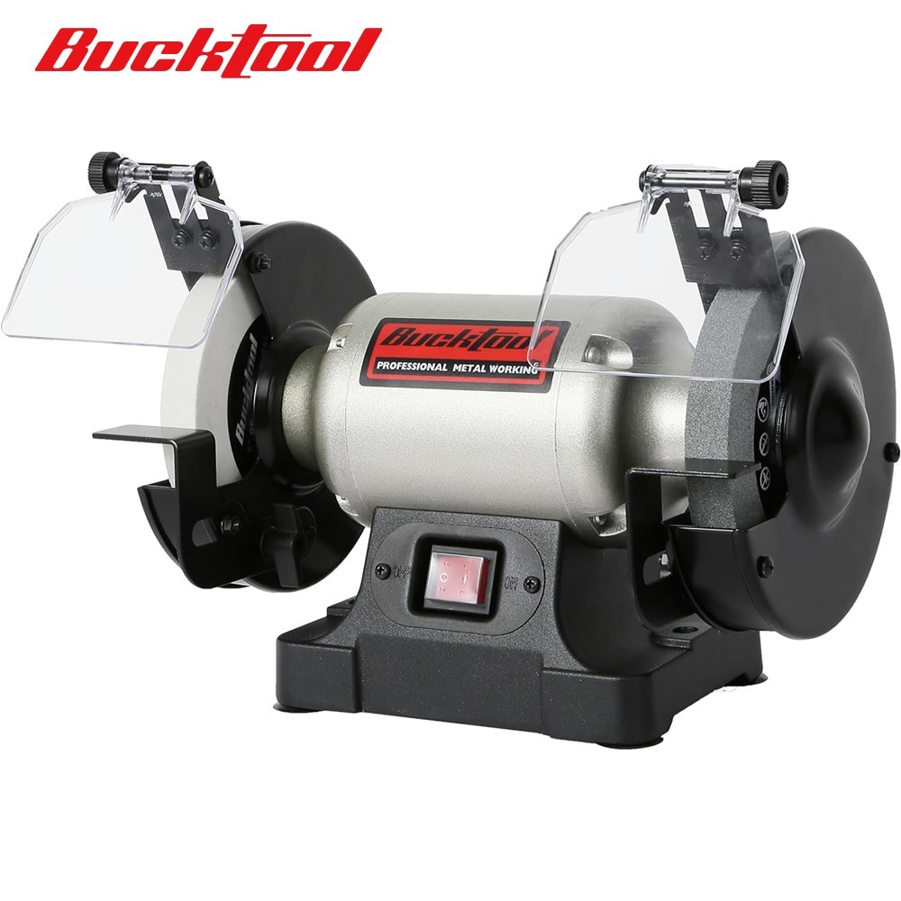 BUCKTOOL 6-Inch low-Speed Bench Grinder Power Tools, Wobble-free Wheel Grinder