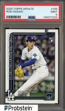2025 Topps Update #199 Roki Sasaki Los Angeles Dodgers RC Rookie PSA 9 MINT