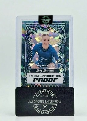 Toby Fournier 2025 Leaf Signatures Series Cracked Ice 1/1 Pre Production Proof