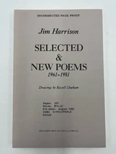 Jim Harrison Selected & New Poems 1961-1981 Uncorrected Proof 1982 MINT
