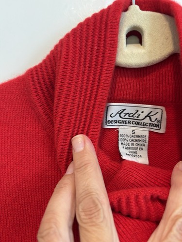 Ardi K Designer Red Cardigan Sweater 3/4 Sleeves Women’s Small - Picture 2 of 4