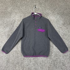 Patagonia Synchilla Snap-T Pullover Fleece Women s XS Gray Purple Retro Classic