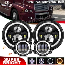 For Freightliner Century Class 7'' pulgadas Ronda Faros + 4'' luces antiniebla