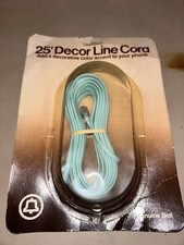 Vintage Genuine Bell 25' Decor Line Cord Light Blue Telephone Cable Rare