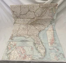 Vintage National Geographic Map Southeastern United States January 1958
