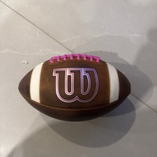 Wilson GST NCAA NFHS Football Pink Lace and Logos Fully Game Prepped New - Read
