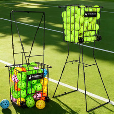 Portable Tennis Ball Hopper, Pickleball Picker, Large Capacity, No Assembly for