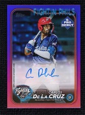 2024 Topps Pro Debut Purple Foil Auto 60/299 Carlos De La Cruz #PD-51 Auto sc8