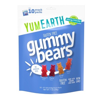 YumEarth, Gummy Bears Snack Pack Organic, Gluten Free, 10 Count