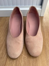 Cos Pink Suede Block Heel Court Shoes Size UK 6.5 (EUR 40)