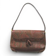 Borsa a tracolla ETRO Paisley PVC pelle nappa marrone vintage autentica dal Giappone