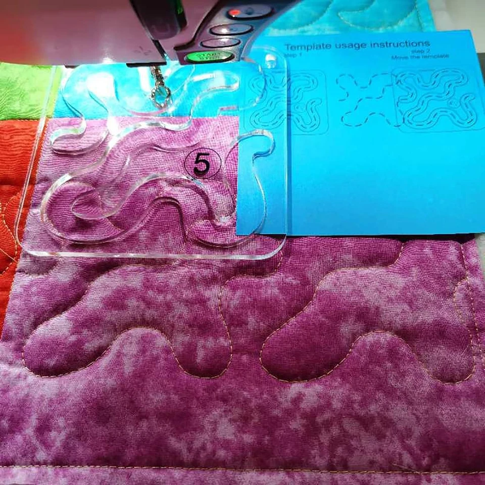 Plantilla Meander para acolchado de movimiento libre - Regla Serie 5 para creaciones perfectas Foto 3 de 4