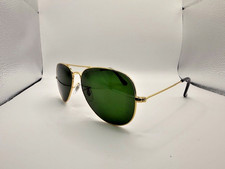Classic Aviator Sunglasses 58mm Gold Frame Green Lens Unisex Pilot Style