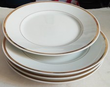 Richard Ginori  Set 4 Piatti Piani In Ceramica Filo Oro - Buonissime Condizioni 