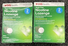 2x CVS Health Sugar Free Nicotine Lozenge 2 mg 48  count Mint Flavor Exp: 07/25