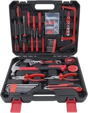 Household Tools Kit Essential Home Repair Set with Plastic Toolbox Ideal for Col