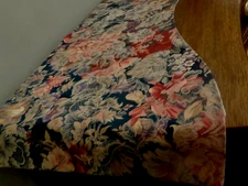 Elegant Tapestry Style Valance  Unique Buffet Runner Orange Green Floral Lined