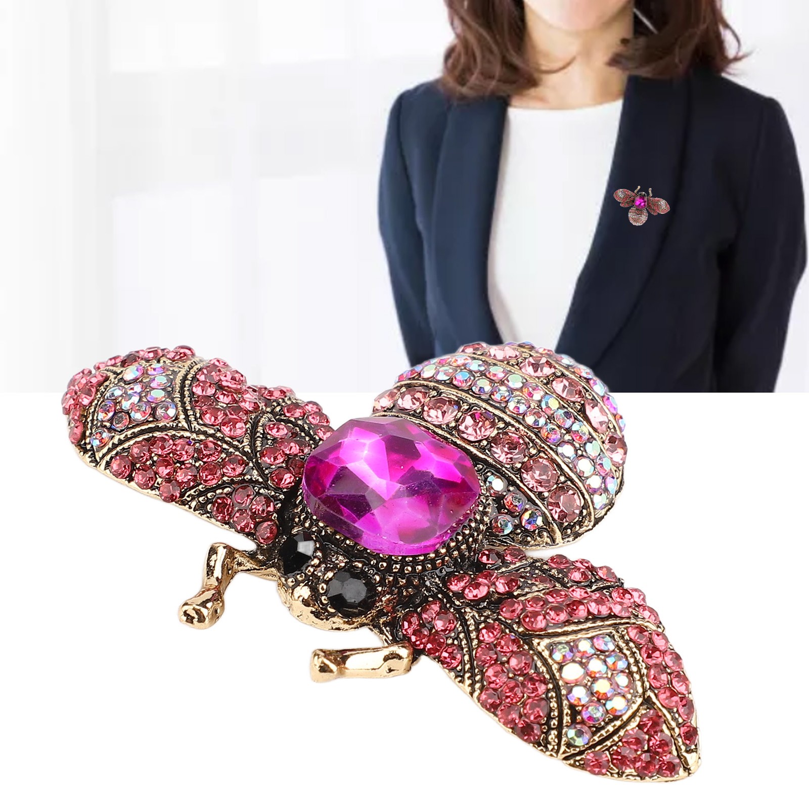 Elegant Bee Pin Brooch Jewelry Attractive Decorative For Women Easy To Use