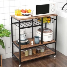Kitchen Baker's Rack Kitchen Cart Utility Storage Shelf Microwave Oven Stand ...