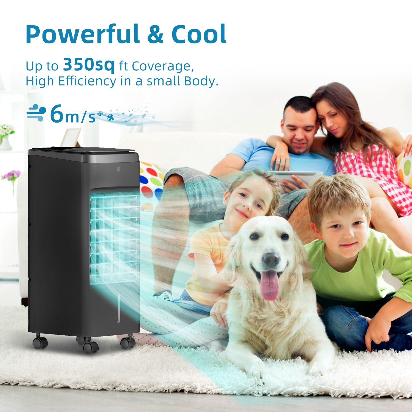 NOMEY Evaporative Air Cooler 3-IN-1 Air Conditioner Portable for Room w/ 4 Modes