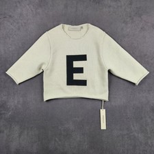 Fear of God Essentials Big E Sweater Kids 4/5 Wheat Logo Pullover Super Soft NEW
