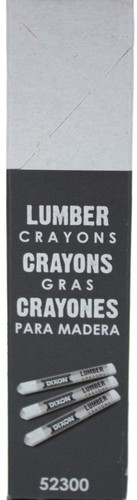 52300 Lumber Crayons, 4 1/2 x 1/2, White, Dozen - Bild 3 von 5