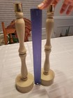 Set Of Cozy Soothing Khaki Glass Base Wooden Spindle Brass Cup Candle Holders — photo 8