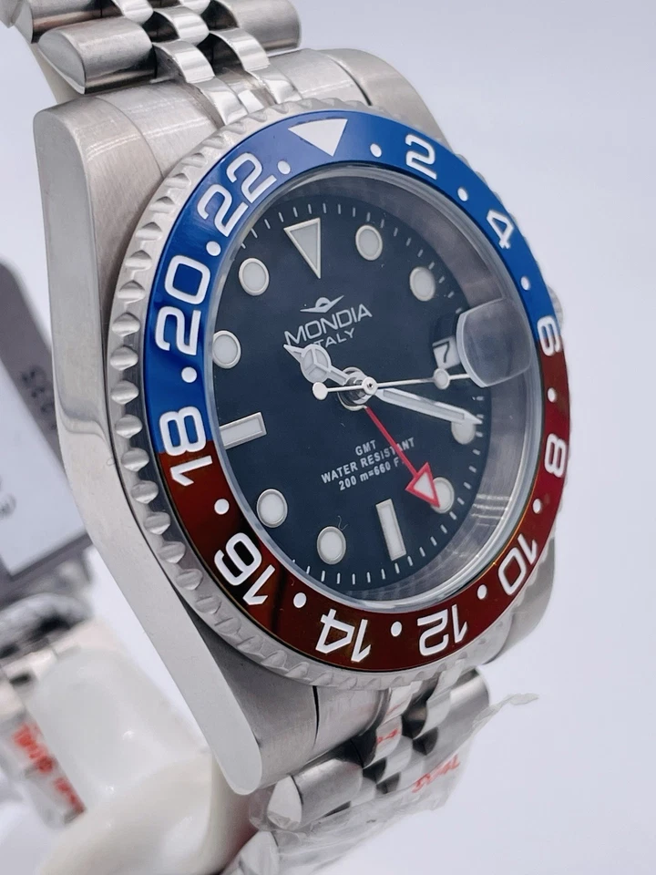 Orologio Mondia GMT Automatico Ceramica Mi828BLR/495 Wr200m Scontatissimo Nuovo - Image 3 of 4