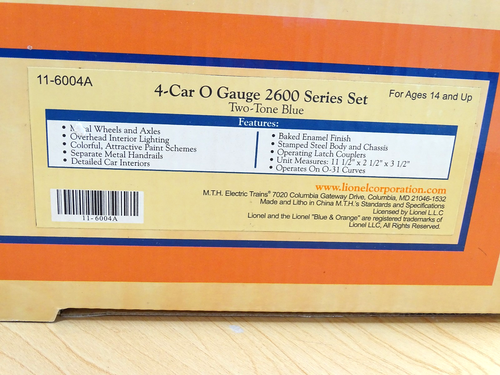 Lionel 4-Car O Gauge 2600 Series Set Two-Tone Blue 11-6004A / FedEx FS - Picture 20 of 20