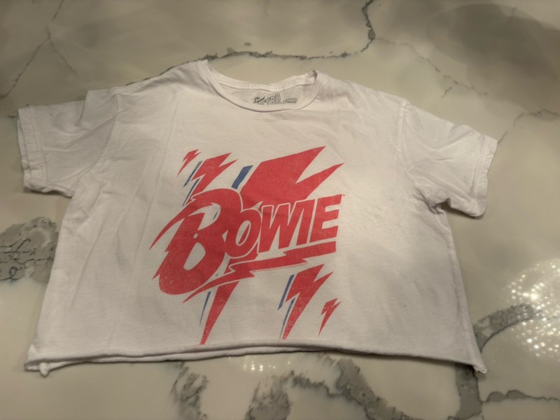 Retro Brand Xsmall Girls Bowie Cropped Short Sleeve Shirt