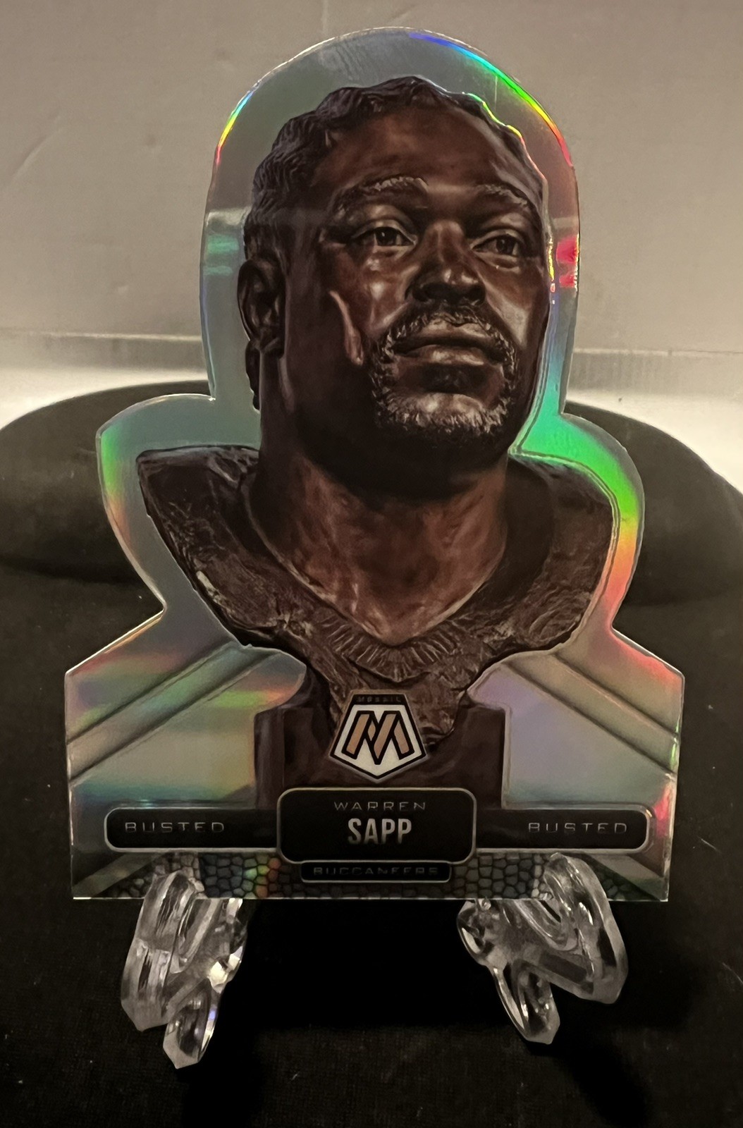 2021 Mosaic Warren Sapp Busted Silver Prizm Die-Cut Case Hit SP #BU-9