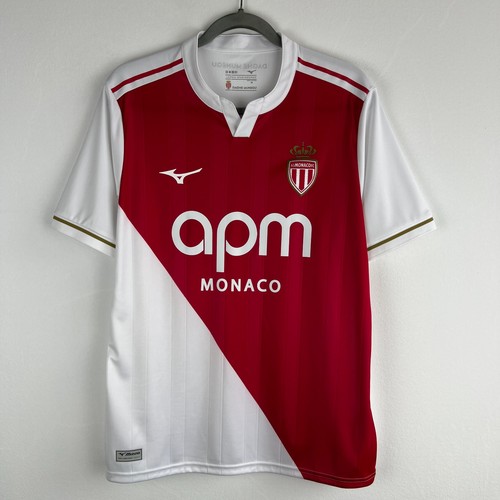 AS Monaco 2025/2026 Mizuno Home Football Shirt Soccer Jersey Men's Size M