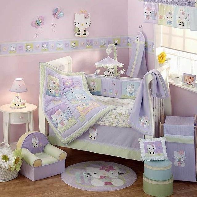 Lambs and ivy hello kitty bumblebee crib set  